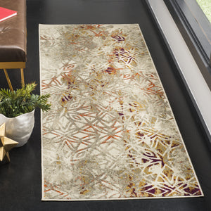 Safavieh Porcello Contemporary Grey Purple Runner Rug - Stylish, Durable, Easy-clean, Perfect For High-traffic Areas Grey ,Purple Polypropylene Pile Prl7740b-27