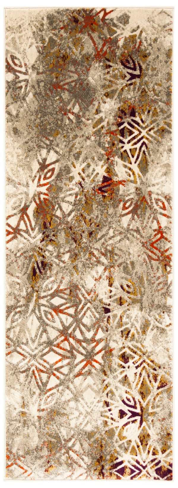 Safavieh Porcello Contemporary Area Rug With Abstract Design - Durable, Stylish, Perfect For Modern Interiors Grey ,Purple Polypropylene Pile Prl7740b-3