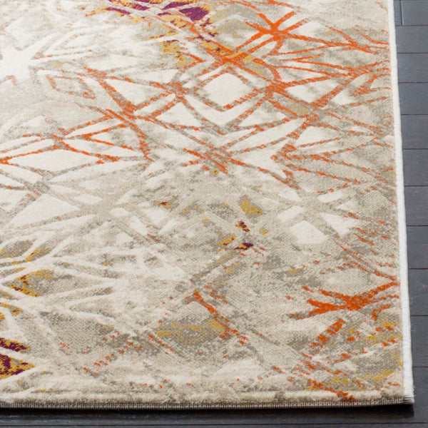 Safavieh Porcello Contemporary Area Rug With Abstract Design - Durable, Stylish, Perfect For Modern Interiors Grey ,Purple Polypropylene Pile Prl7740b-3