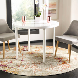 Safavieh Porcello Contemporary Area Rug With Abstract Design - Durable, Stylish, Perfect For Modern Interiors Grey ,Purple Polypropylene Pile Prl7740b-3