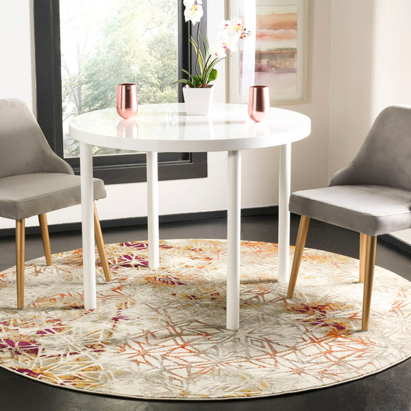 Safavieh Porcello Contemporary Area Rug With Abstract Design - Durable, Stylish, Perfect For Modern Interiors Grey ,Purple Polypropylene Pile Prl7740b-3