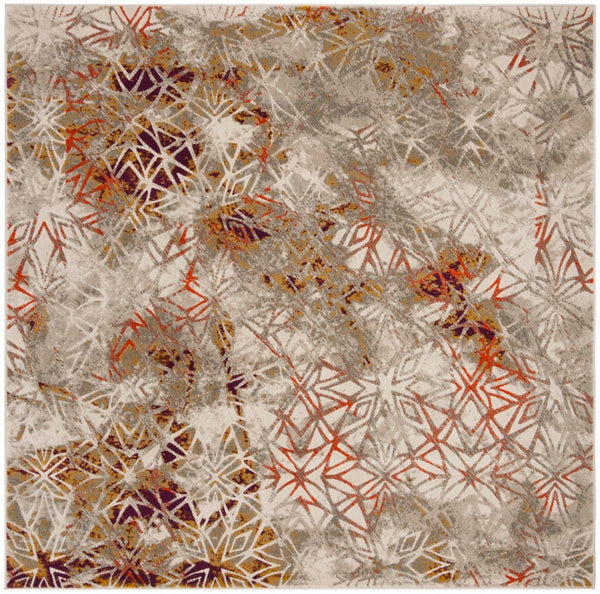 Safavieh Porcello Contemporary Area Rug With Abstract Design - Durable, Stylish, Perfect For Modern Interiors Grey ,Purple Polypropylene Pile Prl7740b-3