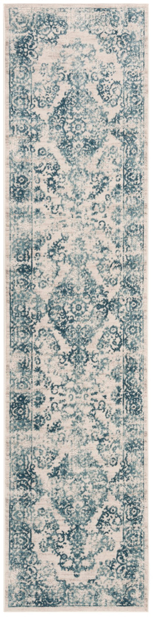 Safavieh Princeton Elegant Area Rug With Luxurious Comfort And Timeless Floral Design For Any Room Decor Blue ,Beige 65% Polyester Pile 12% Cotton 10% Viscose 9.5 % Warp Yarn 3.5%Latex Prn713m-4