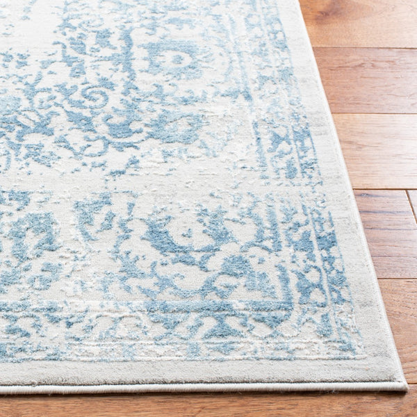 Safavieh Princeton Elegant Area Rug With Luxurious Comfort And Timeless Floral Design For Any Room Decor Blue ,Beige 65% Polyester Pile 12% Cotton 10% Viscose 9.5 % Warp Yarn 3.5%Latex Prn713m-4