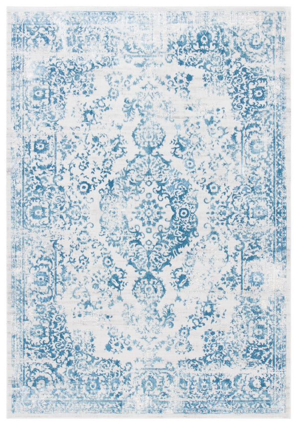 Safavieh Princeton Elegant Area Rug With Luxurious Comfort And Timeless Floral Design For Any Room Decor Blue ,Beige 65% Polyester Pile 12% Cotton 10% Viscose 9.5 % Warp Yarn 3.5%Latex Prn713m-4