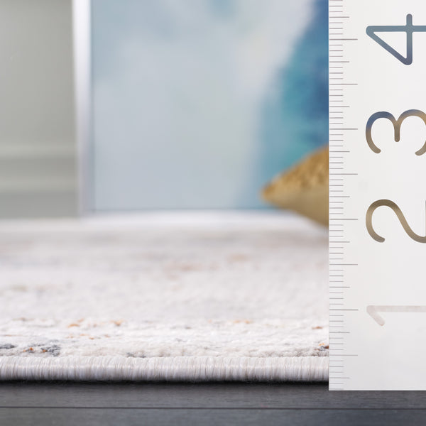 Safavieh Princeton Light Beige Runner Rug - Elegant 2x7 Ft Area Rug With Abstract Design For Sophisticated Spaces Light Beige 65% Polyester Pile 12% Cotton 10% Viscose 9.5 % Warp Yarn 3.5%Latex Prn727a-27