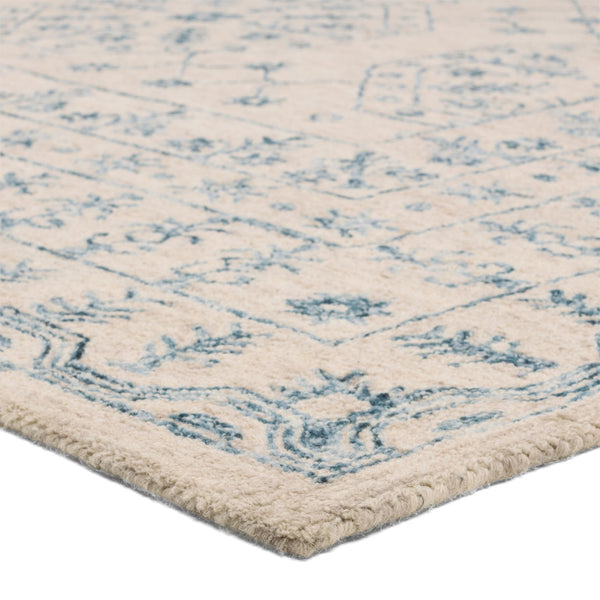 Jaipur Living Province Linde Pro07 Tufted Handmade 100% Wool Traditional Medallion Indoor Rug Ivory, Blue 100% Wool, 100% Cotton Rug160680
