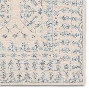 Jaipur Living Province Linde Pro07 Tufted Handmade 100% Wool Traditional Medallion Indoor Rug Ivory, Blue 100% Wool, 100% Cotton Rug160680