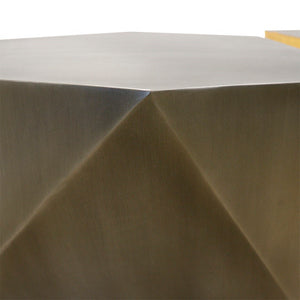 Pasargad Home Urban Chiz Style Coffee Table Set - Luxurious Geometric Design With Gold Accents Grey Iron Prr-0837