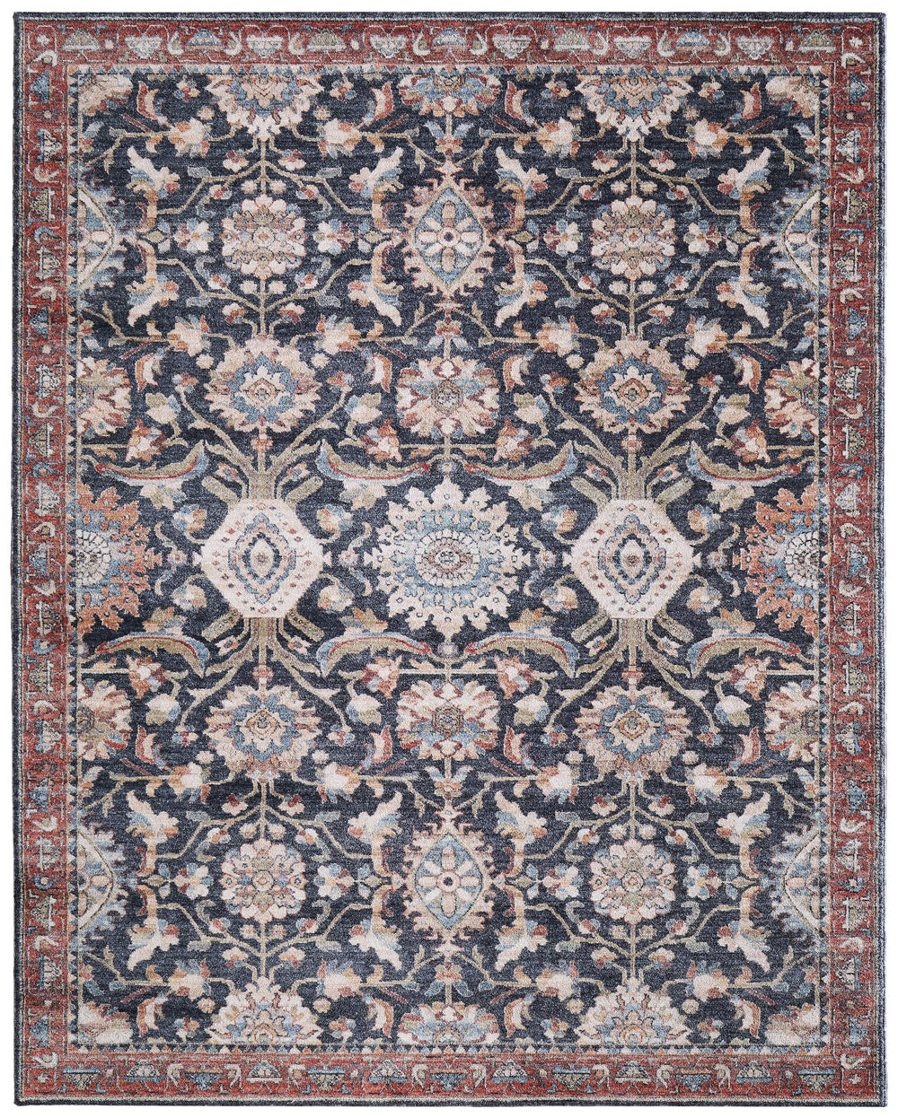 Feizy Rugs Pearson Medallion Polyester Area Rug with Plush Pile for Living and Dining Rooms 5' x 7'6" PRS39SGFNVYRSTE70