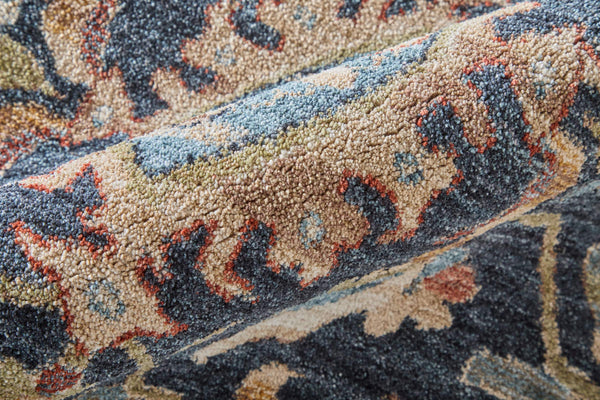 Feizy Rugs Pearson Medallion Polyester Area Rug with Plush Pile for Living and Dining Rooms 5' x 7'6" PRS39SGFNVYRSTE70
