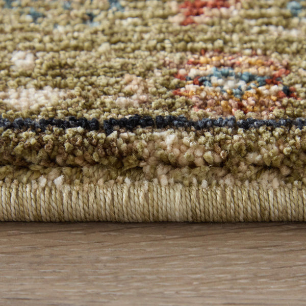 Feizy Rugs Pearson Persian Inspired Power Loomed Polyester Area Rug for Living and Dining Rooms Green/Ivory/Blue 5' x 7'6" PRS39SJFGRN000E70