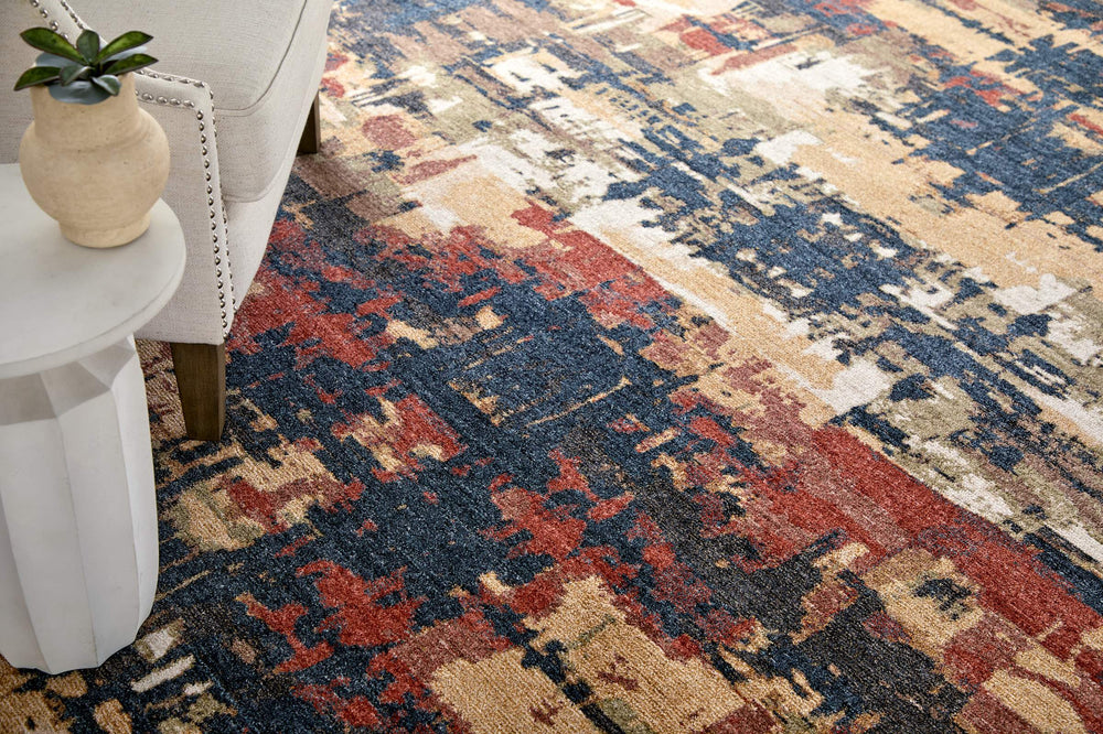 Feizy Rugs Pearson Abstract Turkish Power-Loomed Polyester Area Rug for Living or Dining Rooms 5' x 7'6" PRS39SQFDBLRSTE70