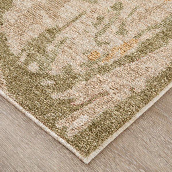 Feizy Rugs Pearson Abstract Polyester Area Rug Turkish Woven Plush Pile for Living or Bedroom 5' x 7'6" PRS39SRFBGEGRNE70