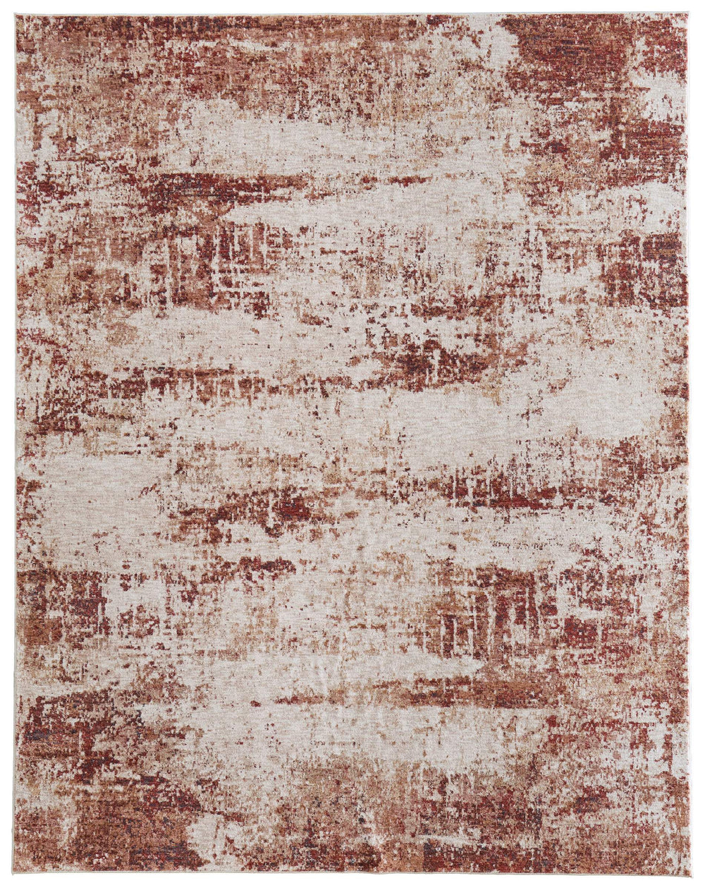 Feizy Rugs Pearson Abstract Power-Loomed Polyester Area Rug with Turkish-Inspired Ivory and Tan Design 5' x 7'6" PRS39UEFIVYRSTE70