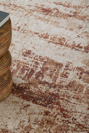 Feizy Rugs Pearson Abstract Power-Loomed Polyester Area Rug with Turkish-Inspired Ivory and Tan Design 5' x 7'6" PRS39UEFIVYRSTE70
