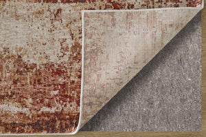 Feizy Rugs Pearson Abstract Power-Loomed Polyester Area Rug with Turkish-Inspired Ivory and Tan Design 5' x 7'6" PRS39UEFIVYRSTE70
