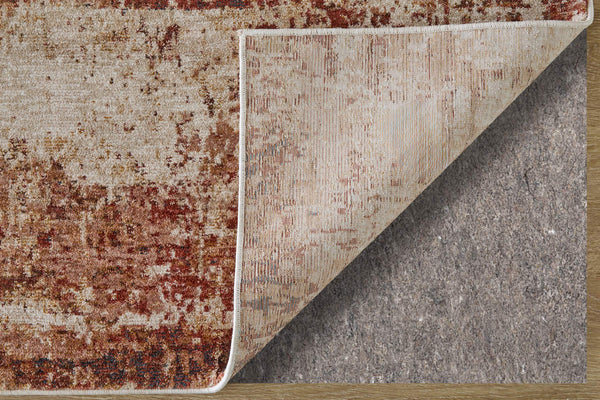 Feizy Rugs Pearson Abstract Power-Loomed Polyester Area Rug with Turkish-Inspired Ivory and Tan Design 5' x 7'6" PRS39UEFIVYRSTE70