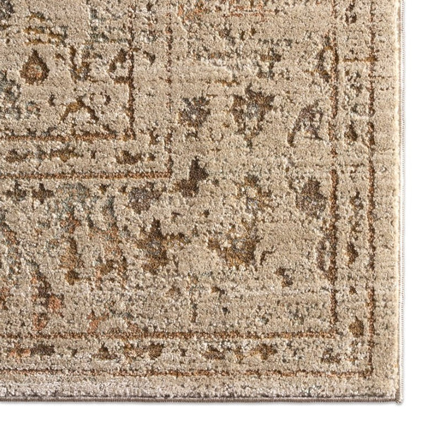 Jaipur Living Jaipur Rosealyn 18" Powerloomed Swatch — Vintage-Inspired Gray & Yellow Low-Pile Sample, Durable Elegance RSW105392