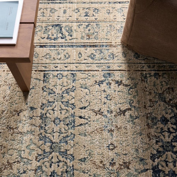 Jaipur Living Jaipur Kaia Powerloomed Vintage-Inspired Blue Gray Area Rug With Low Pile, Subtle Sheen & Durable Care 3'1"X5' RUG164951