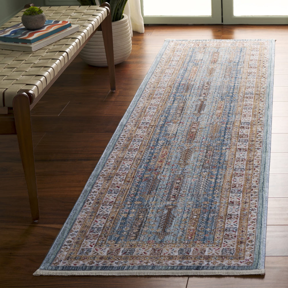 Safavieh Paisley Elegant Runner Area Rug - Luxurious 100% Polyester, Plush Comfort, Timeless Traditional Style Blue ,Rust Polyester Psl860m-28