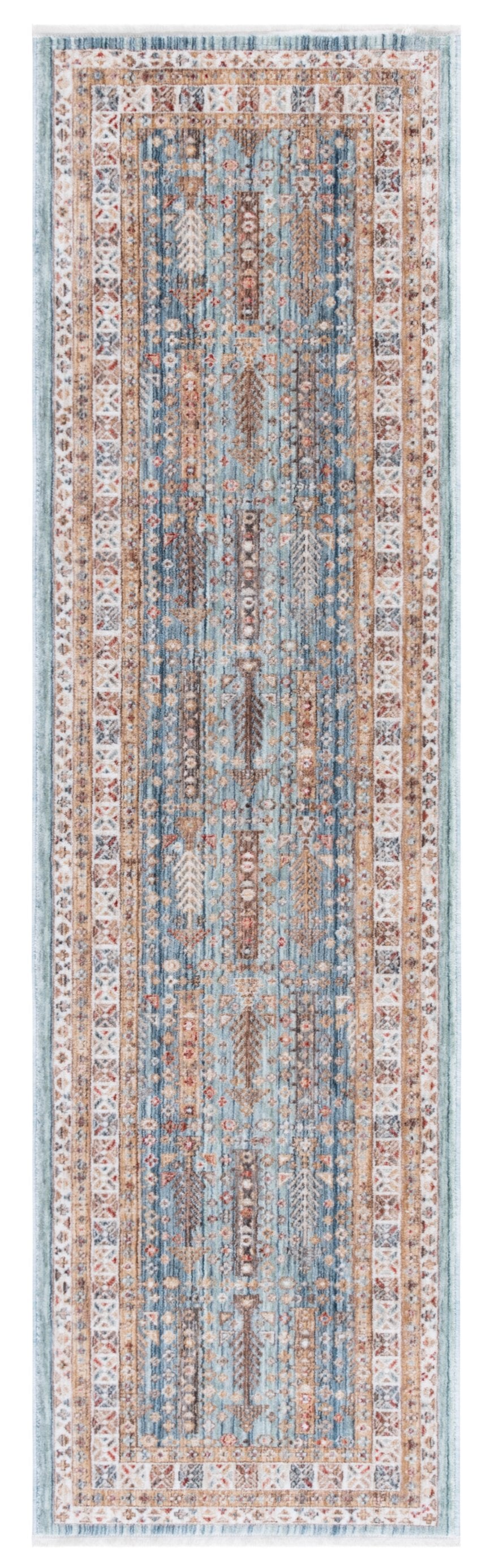Safavieh Paisley Elegant Runner Area Rug - Luxurious 100% Polyester, Plush Comfort, Timeless Traditional Style Blue ,Rust Polyester Psl860m-28