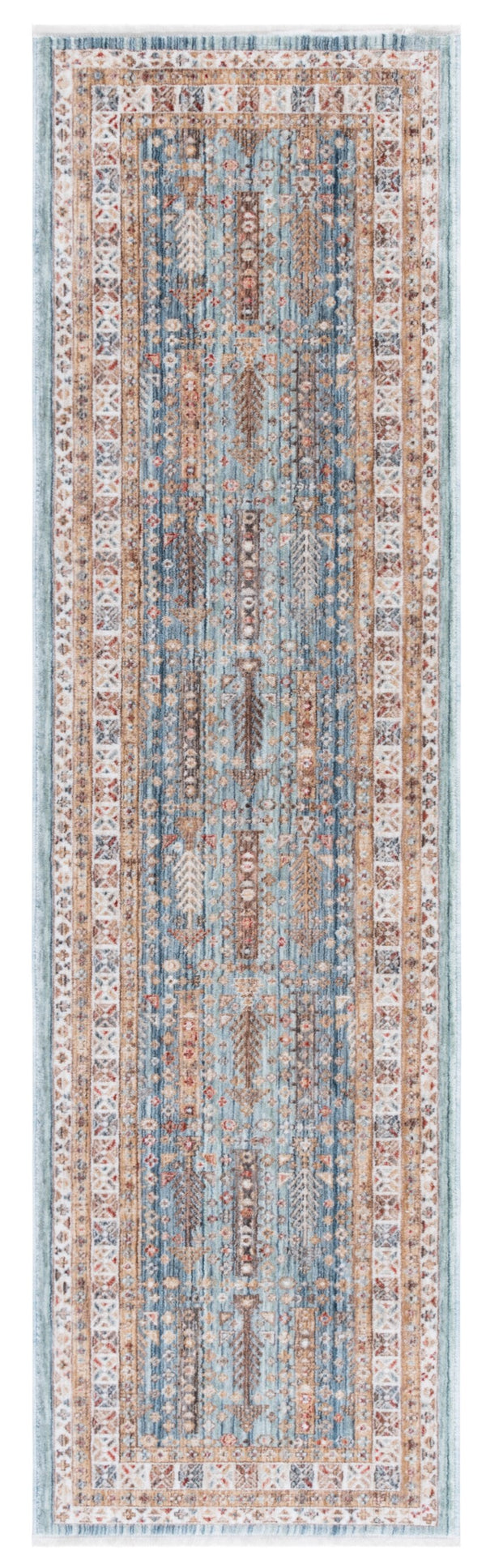 Safavieh Paisley Elegant Runner Area Rug - Luxurious 100% Polyester, Plush Comfort, Timeless Traditional Style Blue ,Rust Polyester Psl860m-28