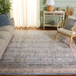 Safavieh Paisley Elegant Runner Area Rug - Luxurious 100% Polyester, Plush Comfort, Timeless Traditional Style Blue ,Rust Polyester Psl860m-8