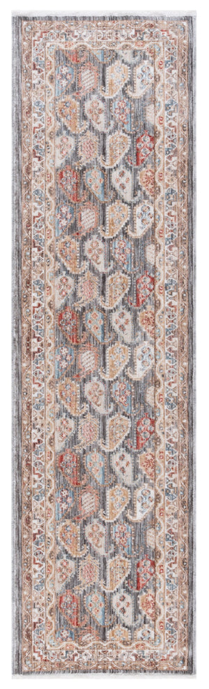Safavieh Paisley Elegant Runner Area Rug - Luxurious 100% Polyester, Plush Comfort, Timeless Traditional Style Dark Grey ,Rust Polyester Psl862f-28