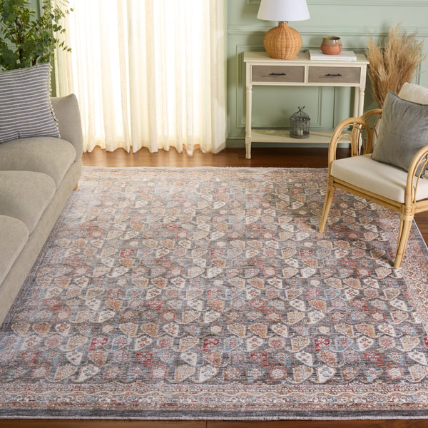 Safavieh Paisley Lush Area Rug: Traditional Meets Contemporary Elegance For A Cozy Home Upgrade Dark Grey ,Rust Polyester Psl862f-2339