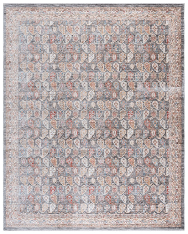 Safavieh Paisley Elegant Runner Area Rug - Luxurious 100% Polyester, Plush Comfort, Timeless Traditional Style Dark Grey ,Rust Polyester Psl862f-8