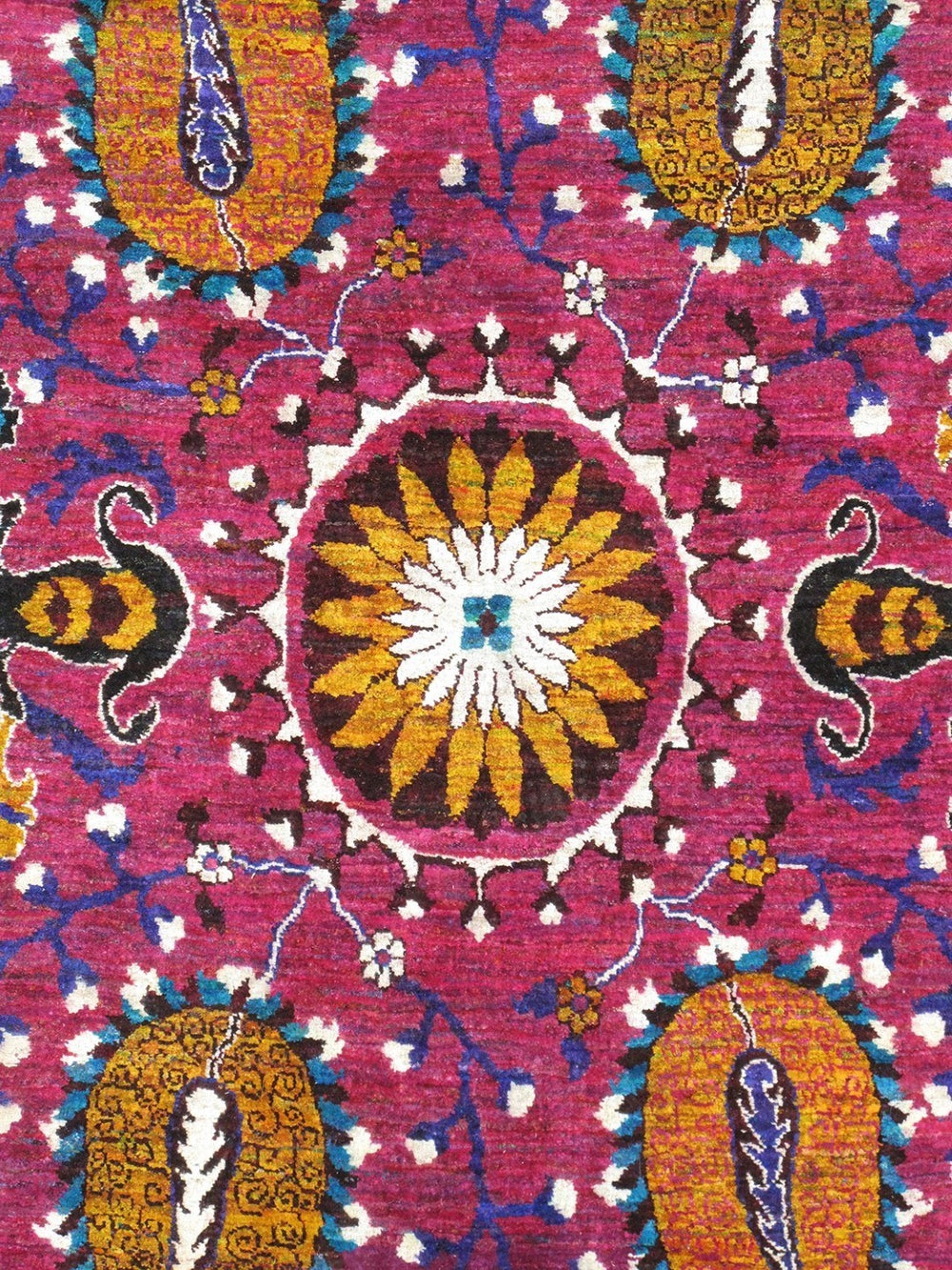 Pasargad Home Azerbaijan Collection Hand-knotted Sari Silk Area Rug - Elegant Floral Design Masterpiece   Pslk-20m 7x11