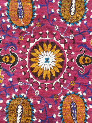 Pasargad Home Azerbaijan Collection Hand-knotted Sari Silk Area Rug - Elegant Floral Design Masterpiece   Pslk-20m 7x11