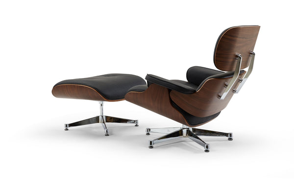 Pasargad Home Portfino Leather Lounge Chair & Ottoman - Timeless Elegance In Black Or White Black Leather Pt-t066f Blk
