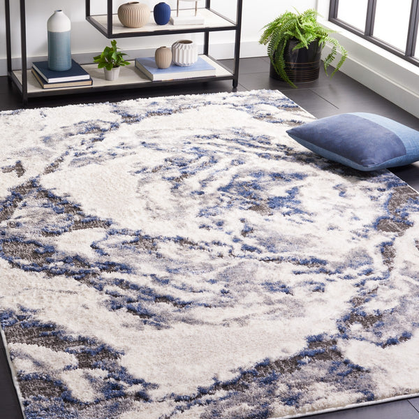 Safavieh Petra 104 Power Loomed Modern Rug Ivory / Blue PTA104A-9
