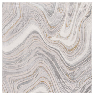 Safavieh Prestige Luxurious Area Rug - Turkish Power-loomed Design With Elegant Marble-inspired Patterns Ivory ,Grey 75% Polypropylene 25% Polyester Pte108a-7r