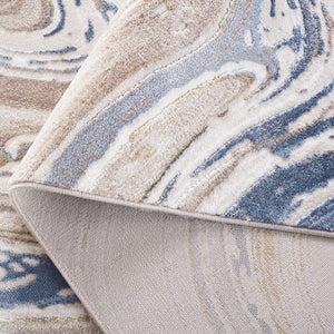 Safavieh Prestige Elegant Area Rug With Captivating Marbled Design For Contemporary Living Spaces And Comfort Beige ,Blue 75%Pp_25%Pes Pte108b-7