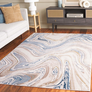 Safavieh Prestige Elegant Area Rug With Captivating Marbled Design For Contemporary Living Spaces And Comfort Beige ,Blue 75%Pp_25%Pes Pte108b-7