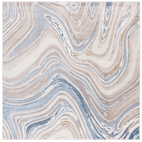Safavieh Prestige Elegant Area Rug With Captivating Marbled Design For Contemporary Living Spaces And Comfort Beige ,Blue 75%Pp_25%Pes Pte108b-7