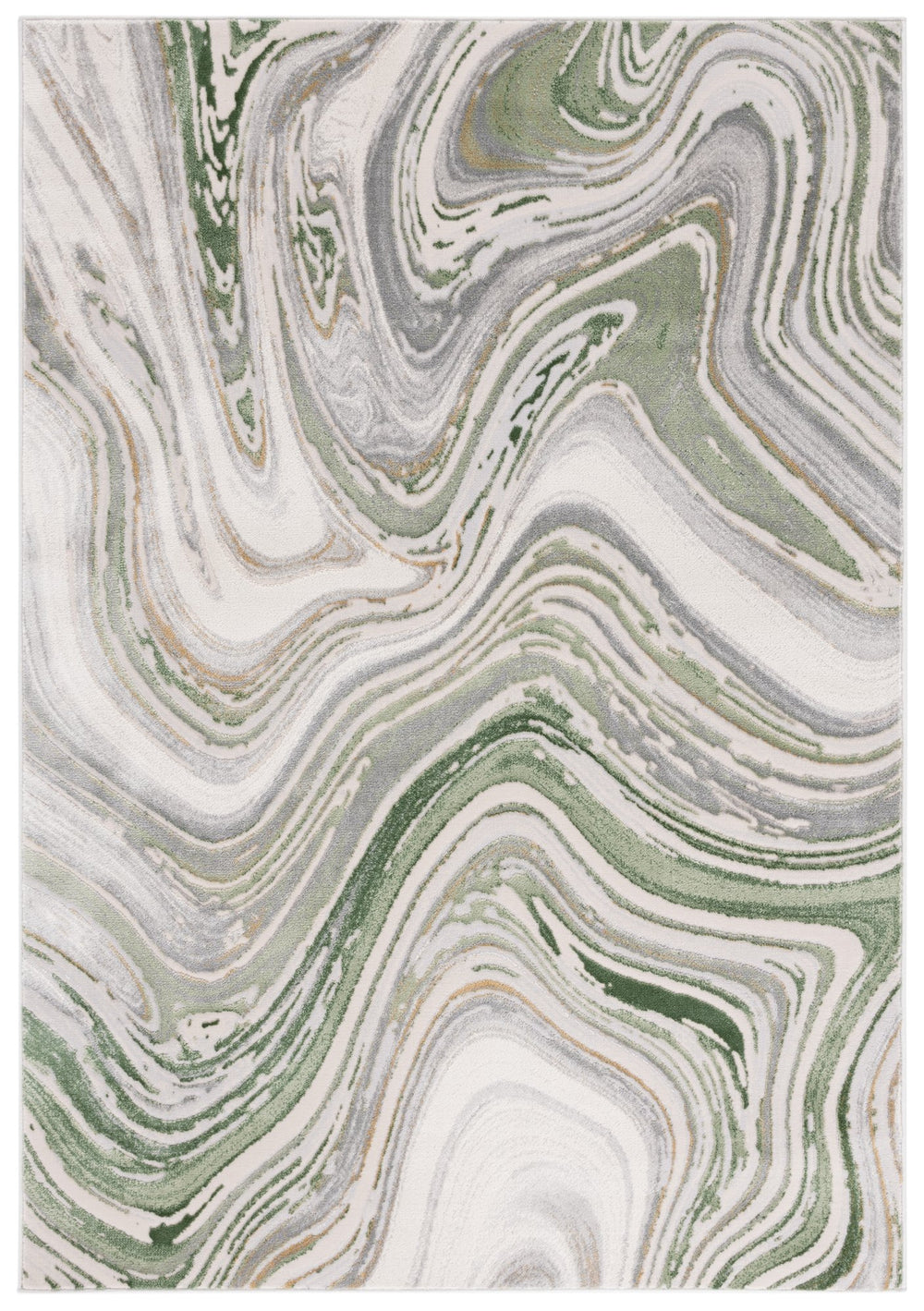 Safavieh Prestige Luxurious Area Rug - Turkish Power-loomed Design With Elegant Marble-inspired Patterns Ivory ,Light Green 75% Polypropylene 25% Polyester Pte108c-8