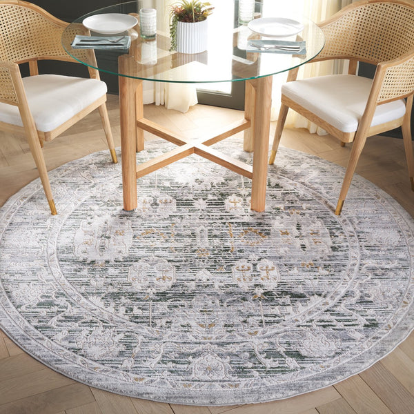Safavieh Prestige Elegant Area Rug - Luxurious Power-loomed Design With Timeless Medallion Patterns Ivory ,Grey 75% Polypropylene 25% Polyester Pte110a-7sq