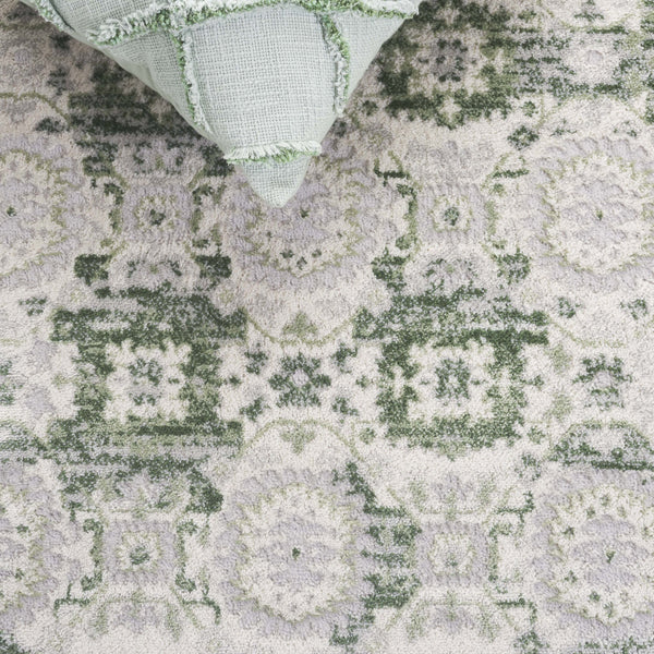 Safavieh Prestige Elegant Area Rug With Timeless Medallion Design For Sophisticated Home Decor Style Ivory ,Light Green 75% Polypropylene 25% Polyester Pte112a-9