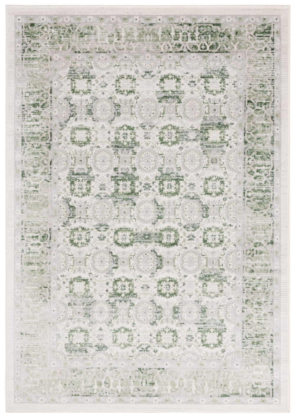 Safavieh Prestige Elegant Area Rug With Timeless Medallion Design For Sophisticated Home Decor Style Ivory ,Light Green 75% Polypropylene 25% Polyester Pte112a-9