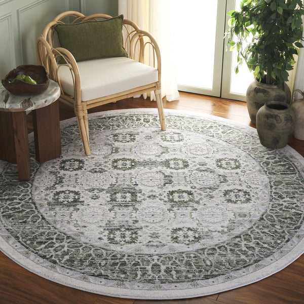 Safavieh Prestige Elegant Area Rug With Timeless Medallion Design For Sophisticated Home Decor Style Ivory ,Light Green 75% Polypropylene 25% Polyester Pte112a-9