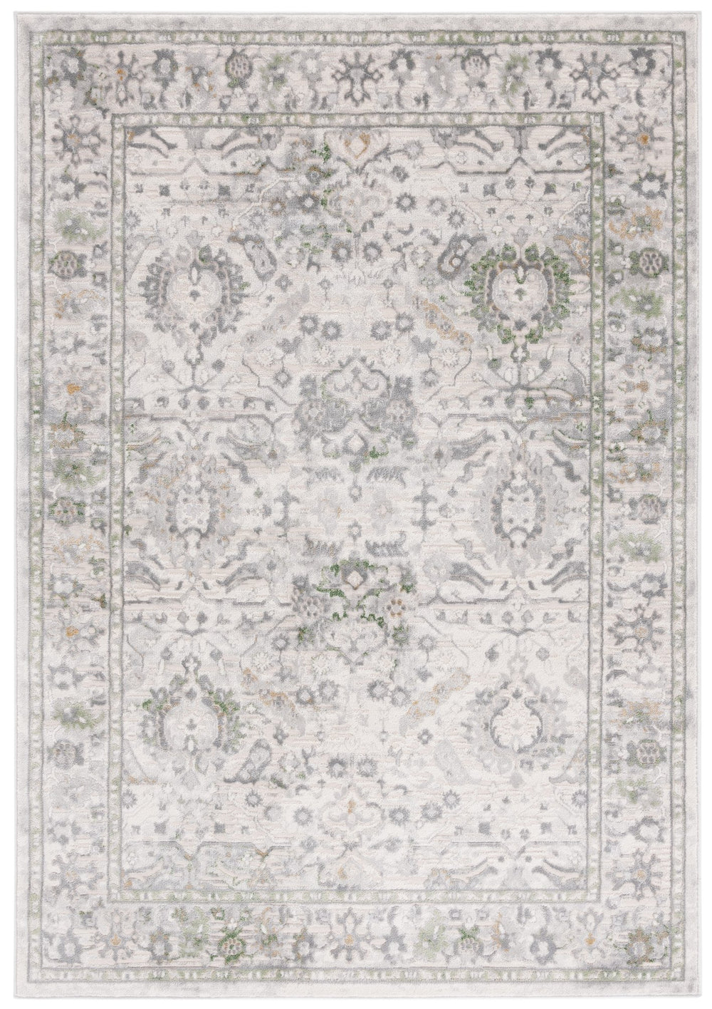 Safavieh Prestige Elegant Floral-patterned Area Rug, Luxurious Turkish Craftsmanship For Timeless Home Décor Ivory ,Grey 75% Polypropylene 25% Polyester Pte118a-8