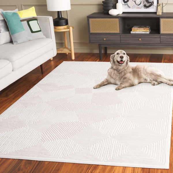 Safavieh Prestige Area Rug - Elegant Geometric Pattern For Sophisticated Home Décor, Durable & Soft Touch Ivory ,Beige 75% Polypropylene 25% Polyester Pte120a-10
