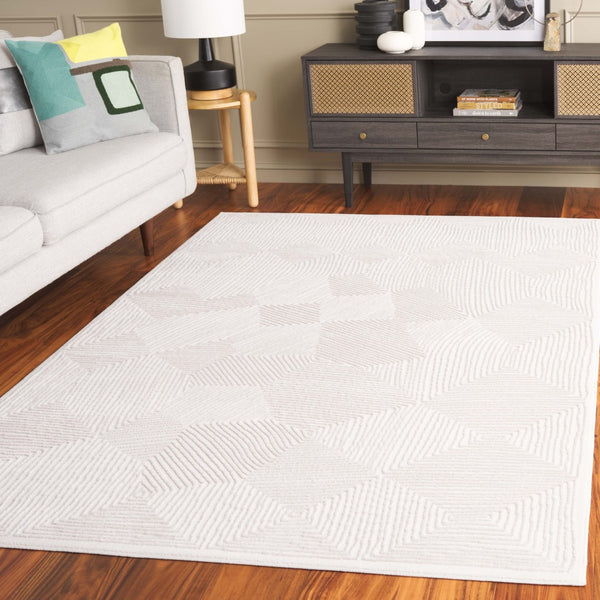 Safavieh Prestige Area Rug - Elegant Geometric Pattern For Sophisticated Home Décor, Durable & Soft Touch Ivory ,Beige 75% Polypropylene 25% Polyester Pte120a-10