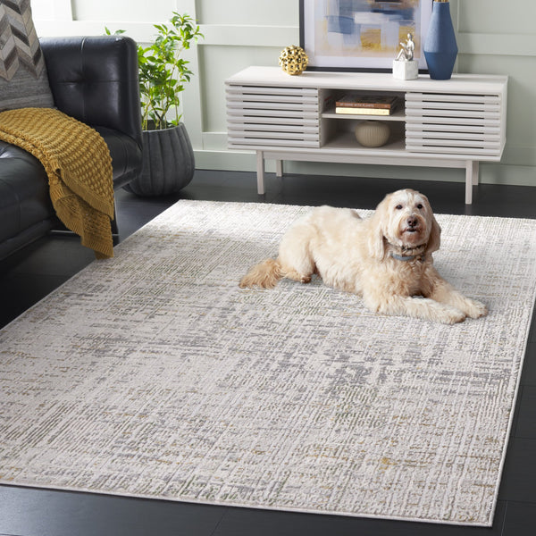 Safavieh Prestige Contemporary Abstract Area Rug - Stylish, Durable, And Cozy For Your Elegant Living Space Ivory ,Grey 75% Polypropylene 25% Polyester Pte124a-9