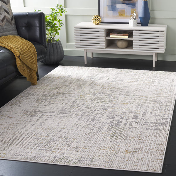 Safavieh Prestige Contemporary Abstract Area Rug - Stylish, Durable, And Cozy For Your Elegant Living Space Ivory ,Grey 75% Polypropylene 25% Polyester Pte124a-9