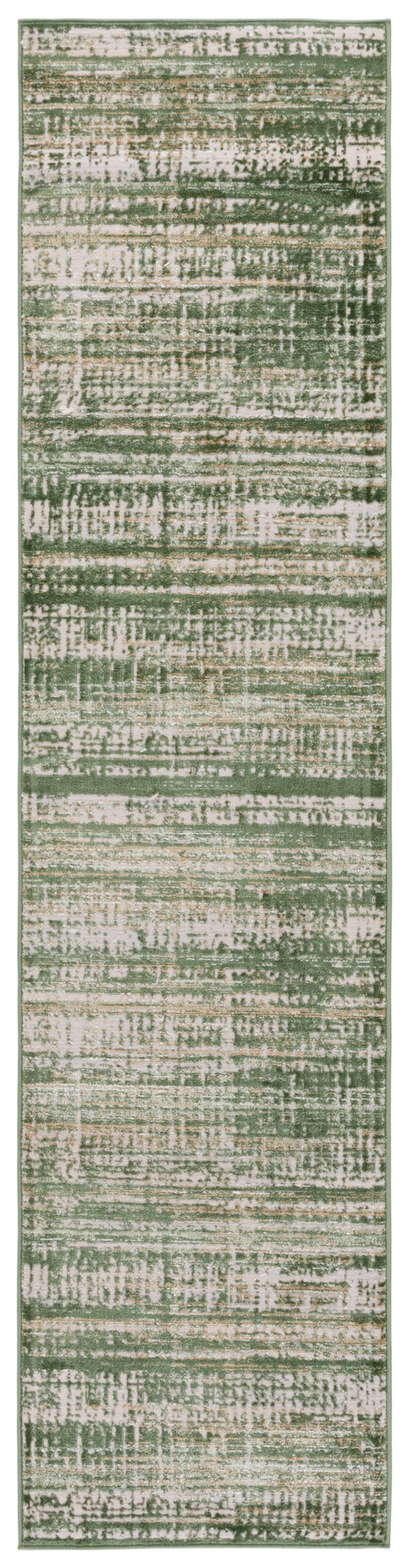 Safavieh Prestige Ivory And Green Contemporary Area Rug, Power-Loomed Turkey, Low-Profile 3/8" Pile, Durable Care 6'-7" x 8'-6" PTE128C-6
